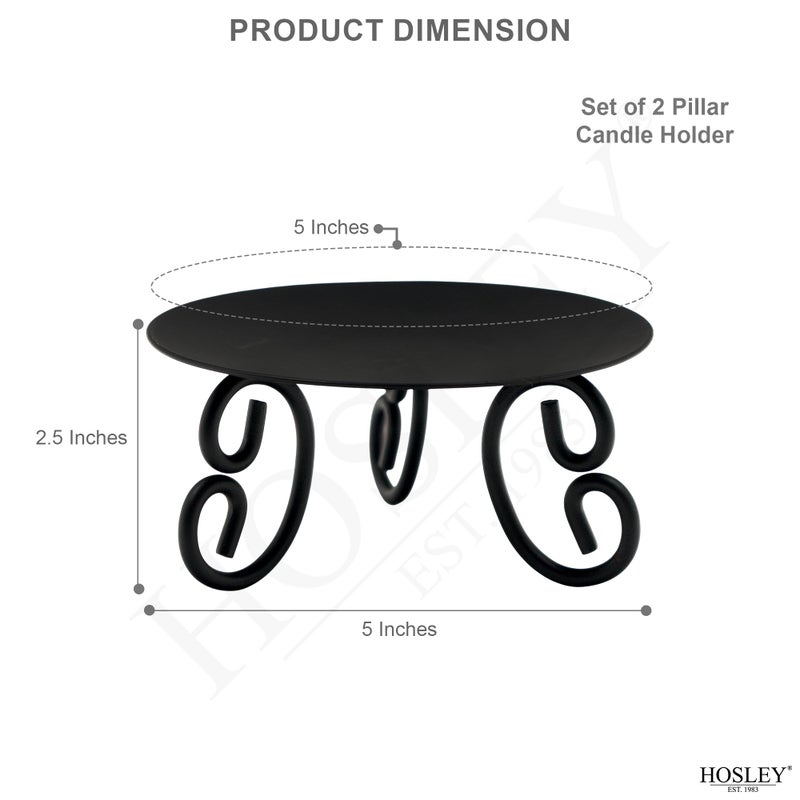 Hosley Set of 2 Pillar or LED Candle Holder 5 inch Diameter Gift for Farmhouse Weddings or can be Used for Aromatherapy and Spa O5 - Image 2